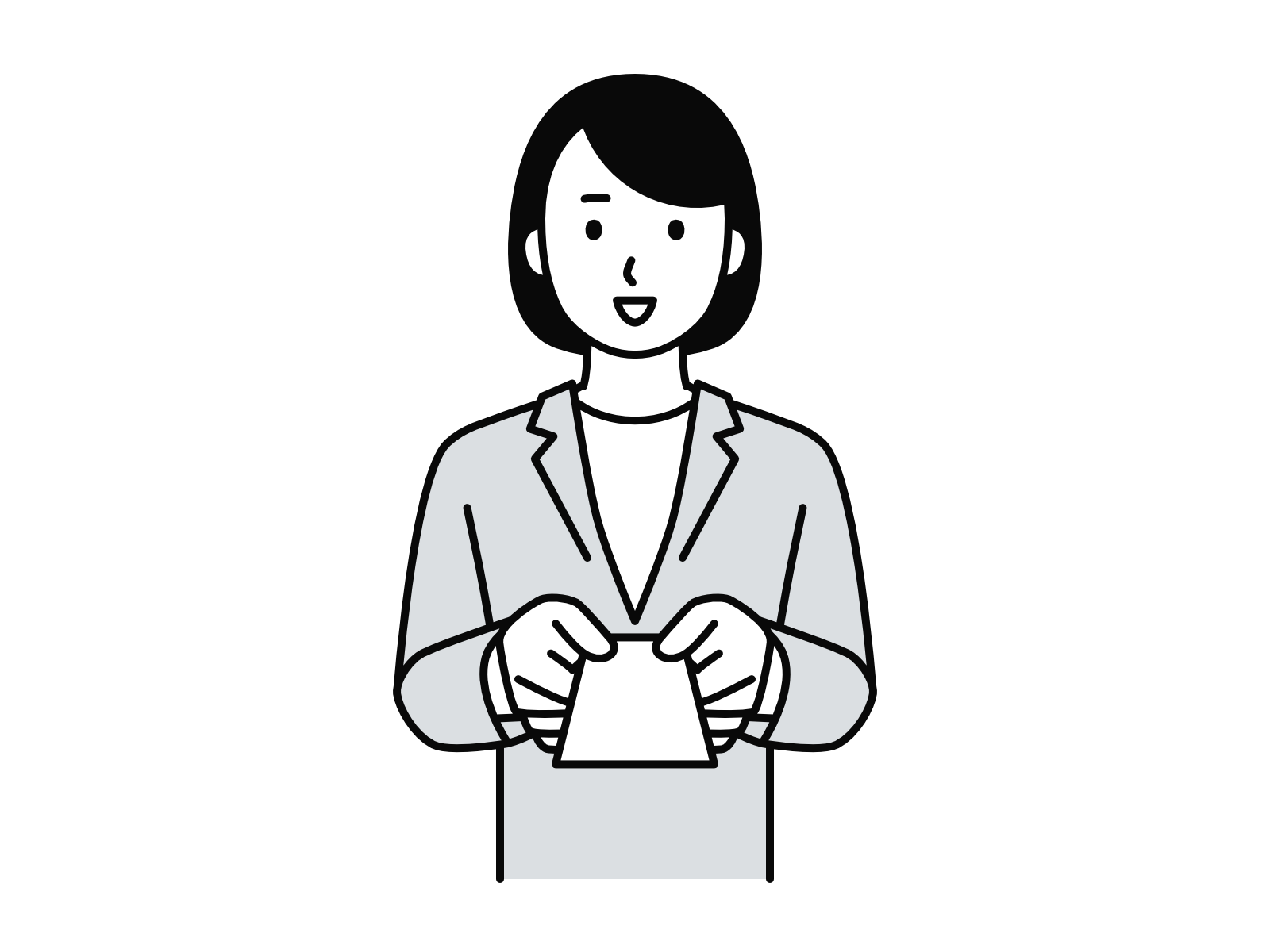 名刺を差し出す女性